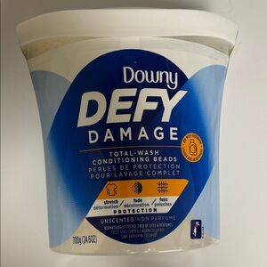 Downy Defy Damage Total Wash Conditioning Beads Unscented 24.6oz. ~NEW & SEALED